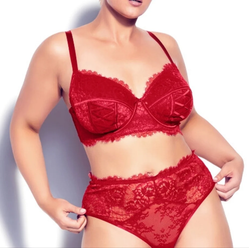 New Irina Crotchless Cheeky Brief - ruby